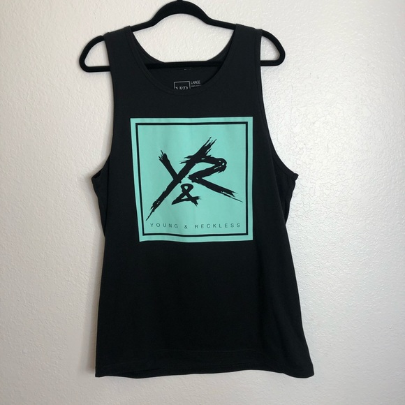 Young & Reckless Other - Men’s Young and Reckless Black and Mint Green Bro Tank
